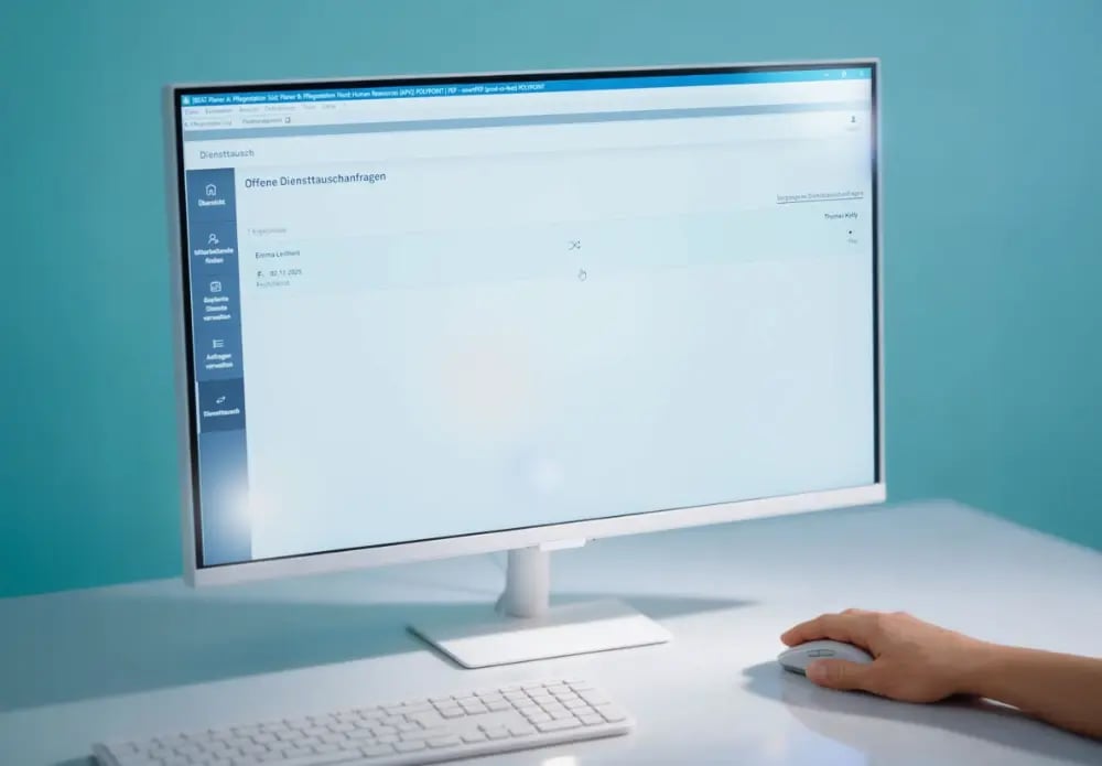 Employee Self Service für Diensttausch und Wuensche mit Freigabe durch Planende. myPOLYPOINT.