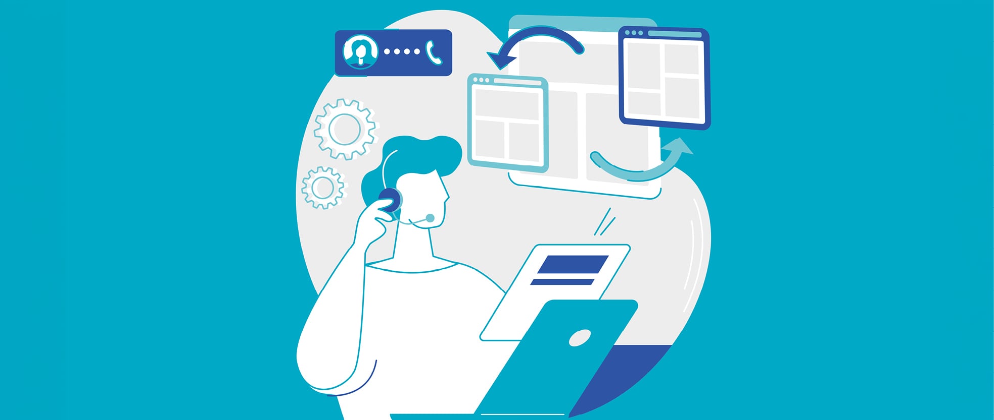 dhc Workforce-Event: Vernetzte Arbeitsumgebung mit Smartphone, Tablet und Laptop.